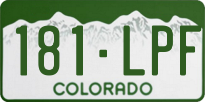 CO license plate 181LPF