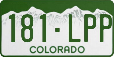 CO license plate 181LPP