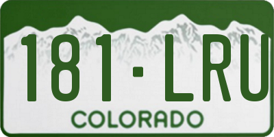 CO license plate 181LRU