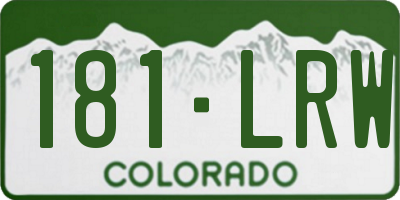 CO license plate 181LRW