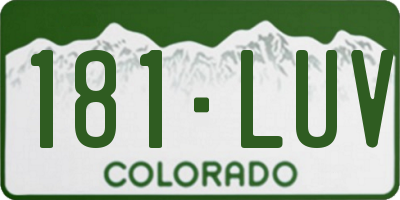 CO license plate 181LUV