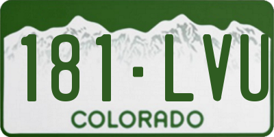 CO license plate 181LVU
