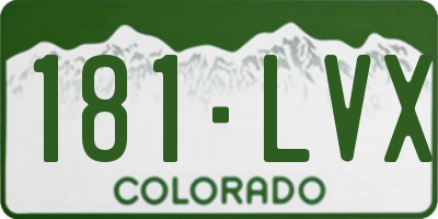 CO license plate 181LVX