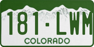 CO license plate 181LWM