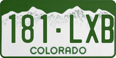 CO license plate 181LXB