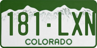 CO license plate 181LXN