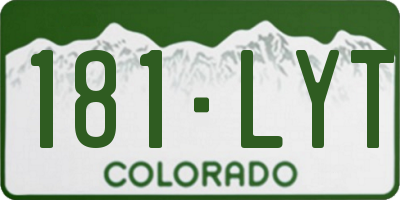 CO license plate 181LYT