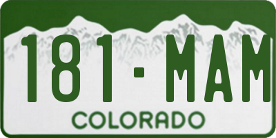 CO license plate 181MAM