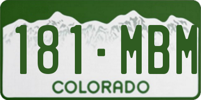 CO license plate 181MBM
