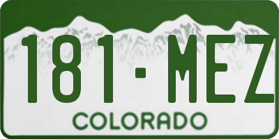 CO license plate 181MEZ