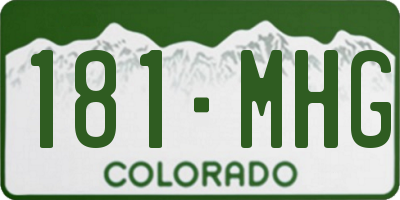 CO license plate 181MHG