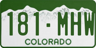 CO license plate 181MHW