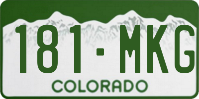CO license plate 181MKG