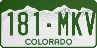 CO license plate 181MKV