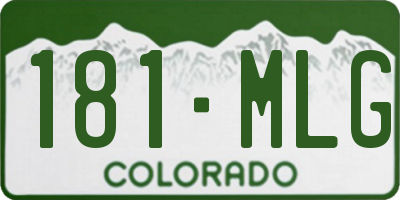 CO license plate 181MLG