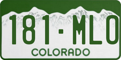 CO license plate 181MLO