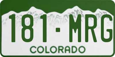 CO license plate 181MRG