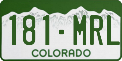 CO license plate 181MRL