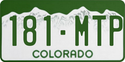CO license plate 181MTP