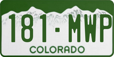 CO license plate 181MWP
