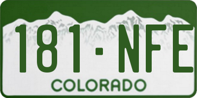 CO license plate 181NFE