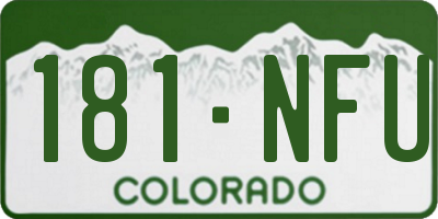CO license plate 181NFU