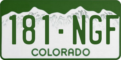 CO license plate 181NGF