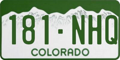CO license plate 181NHQ