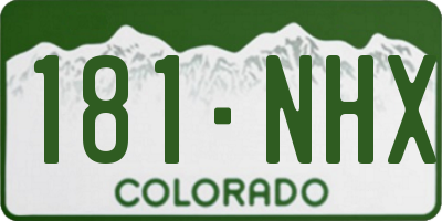 CO license plate 181NHX