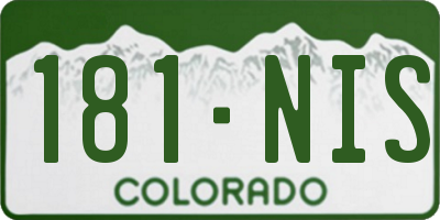 CO license plate 181NIS