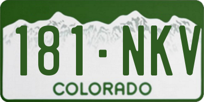 CO license plate 181NKV