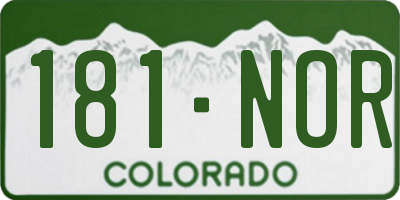 CO license plate 181NOR