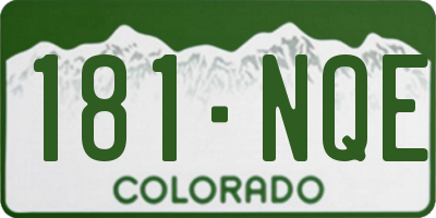 CO license plate 181NQE