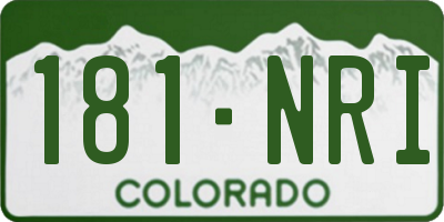 CO license plate 181NRI