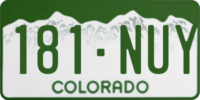 CO license plate 181NUY