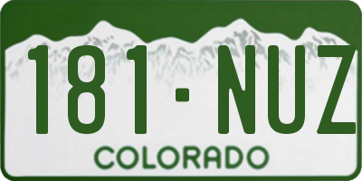 CO license plate 181NUZ