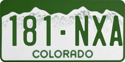 CO license plate 181NXA