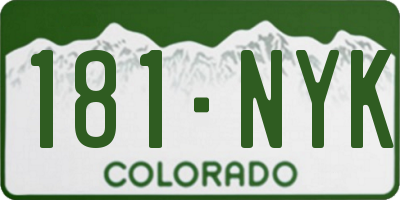 CO license plate 181NYK