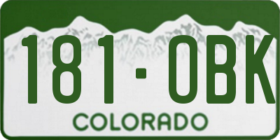 CO license plate 181OBK