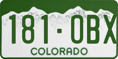 CO license plate 181OBX