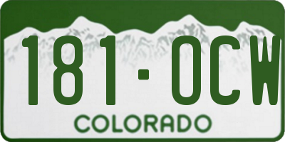 CO license plate 181OCW