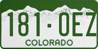 CO license plate 181OEZ