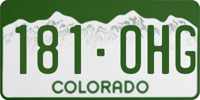 CO license plate 181OHG