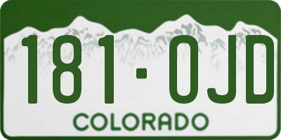 CO license plate 181OJD