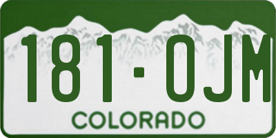 CO license plate 181OJM
