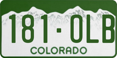 CO license plate 181OLB
