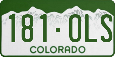 CO license plate 181OLS