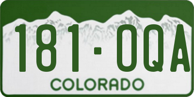 CO license plate 181OQA