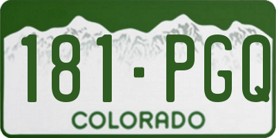 CO license plate 181PGQ