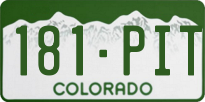 CO license plate 181PIT